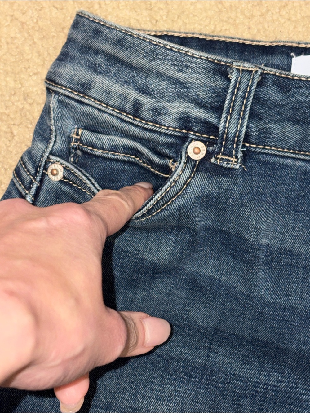 Women's Dark Blue Skinny Jeans - Slim Stretch Fit - Picture 3 of 7